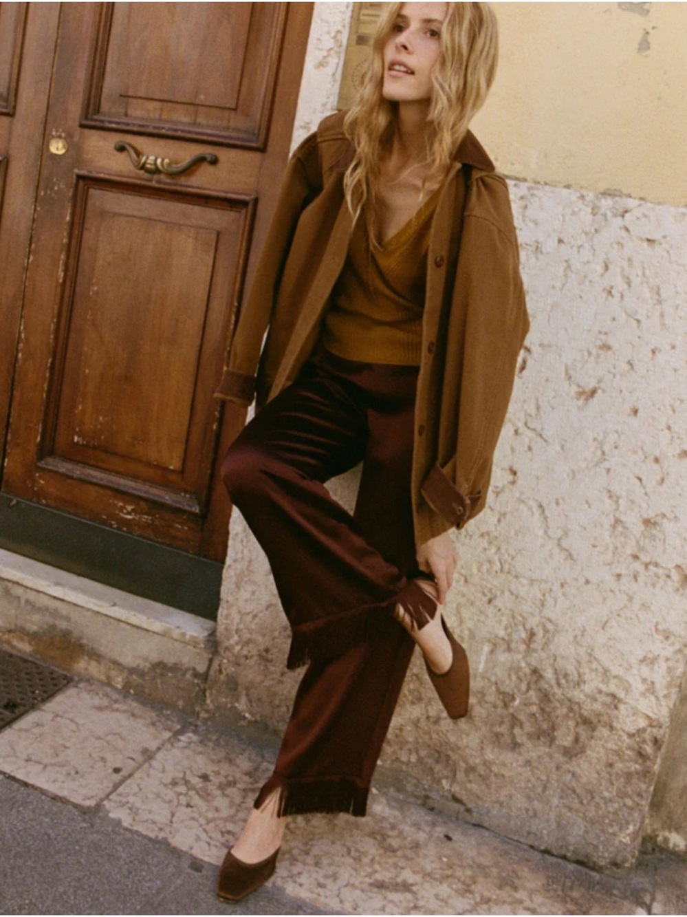 Doen Lavon Fringe Pant ~ Cafe Brun - Picture 3 of 10